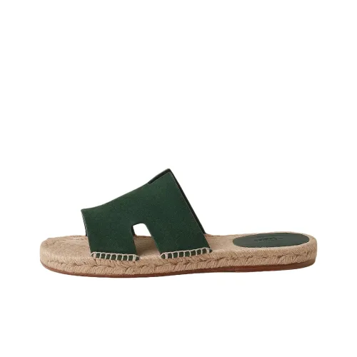 HERMES Antigua Slide Slippers Men's Dark Green
