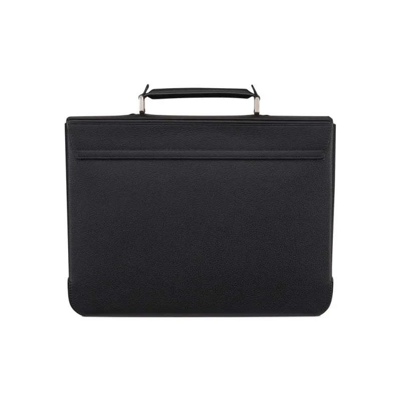 STEFANO RICCI Calfskin Leather Briefcases Men's Black-2