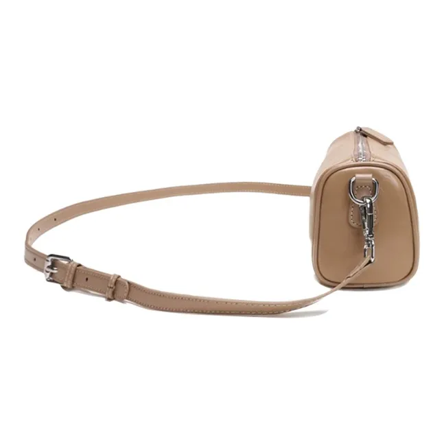 KAISER Top Grain Cow Leather Shoulder Bag Regular Women's Black/Caramel Brown/Ecru Apricot-3