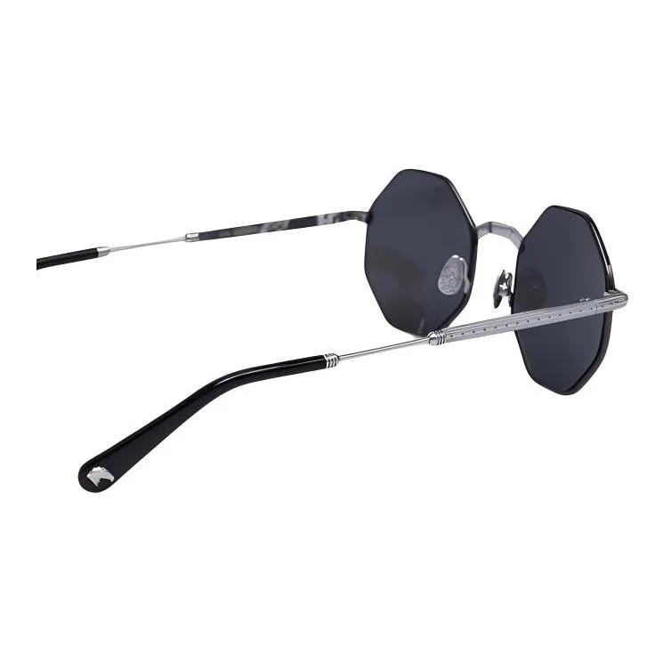 STEFANO RICCI Metal With Palladium Plating Irregular Shape Sunglasses Men's Silver-2