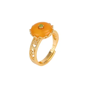 Xiaoyinjiang Amber/Beeswax Rings Women's