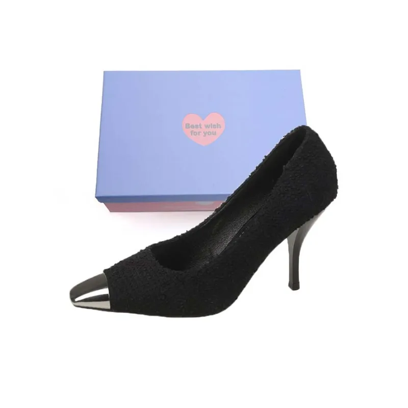 Xingdiman Slim Heel High Heels Women's Black Gift Box Set-14