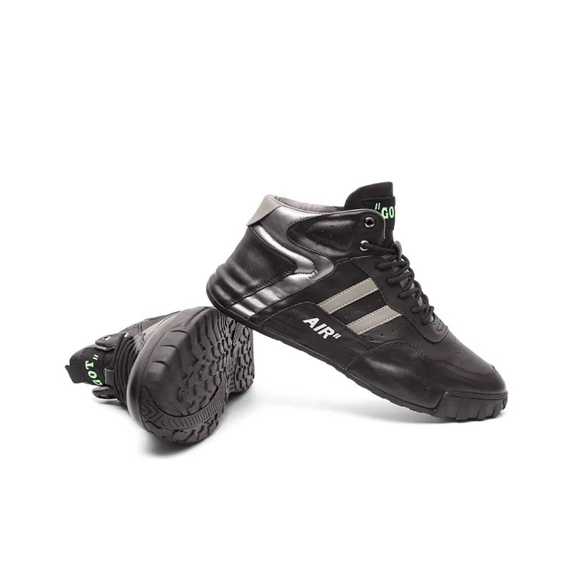 Daying Slip Resistant And Breathable High Top Casual Shoes Men's Black-4