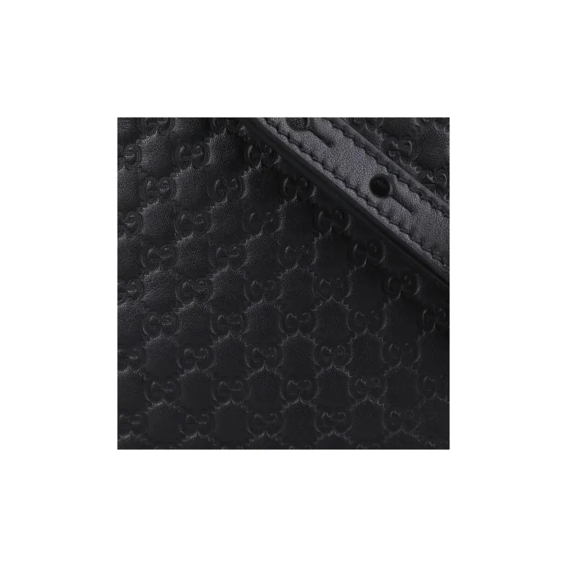 GUCCI Cow Leather Clutches Handbags Women's Black-4
