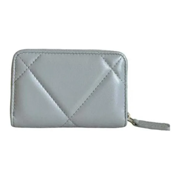 CHANEL 19 Zipped Coin Purse Light Grey AP0949-1