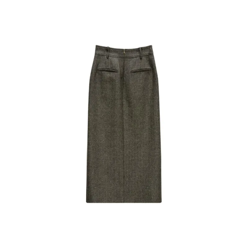 INSUN Casual Long Skirt Women's Light Chestnut-1