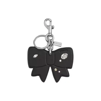 COACH Smooth Leather Bag Charm Bag Accessory Mini Women's Black