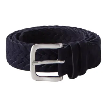 MR P Calfskin Leather Belts Men's Purple Width 3.5CM