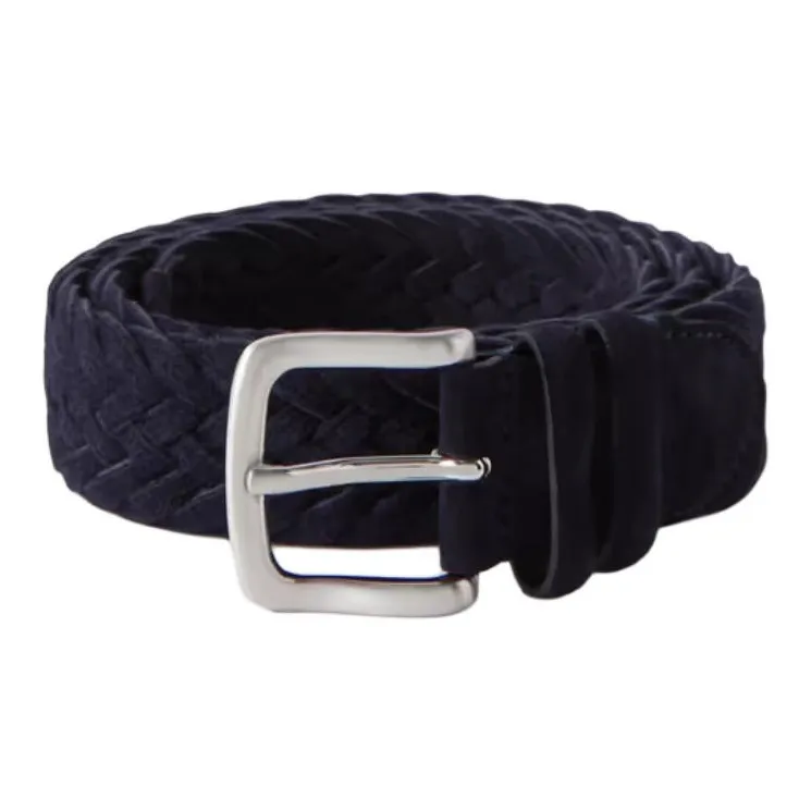 MR P Calfskin Leather Belts Men's Purple Width 3.5CM-0