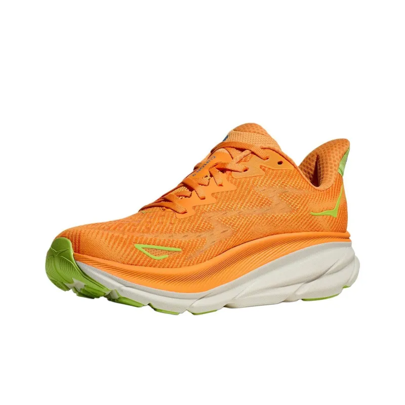 HOKA ONE ONE Clifton 9 Cushioning, Slip Resistant, And Abrasion Resistant Low Top Casual Running Shoes Men's Orange-3