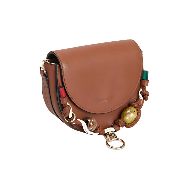 See By Chloe Textured Leather Crossbody Bag, Shoulder Bag Women's Caramel-3