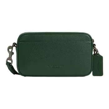 COACH Leather With Calfskin Shoulder Bag, Crossbody Bag Small Size Women's Hunter Green