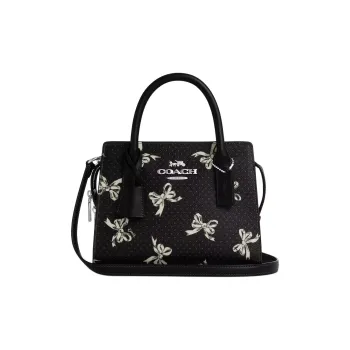 COACH Coated Canvas Handbag Unisex Black
