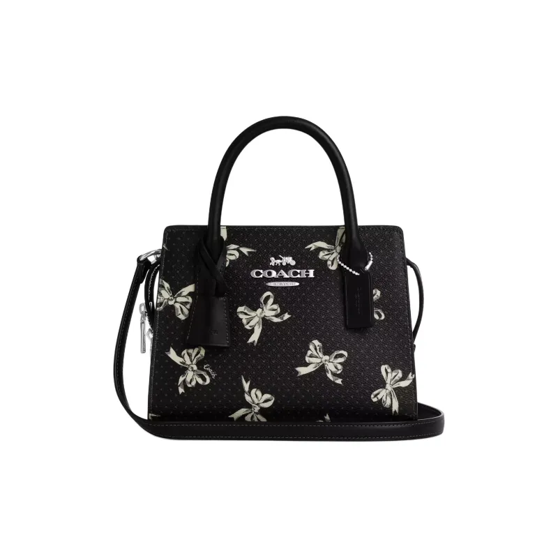 COACH Coated Canvas Handbag Unisex Black-0