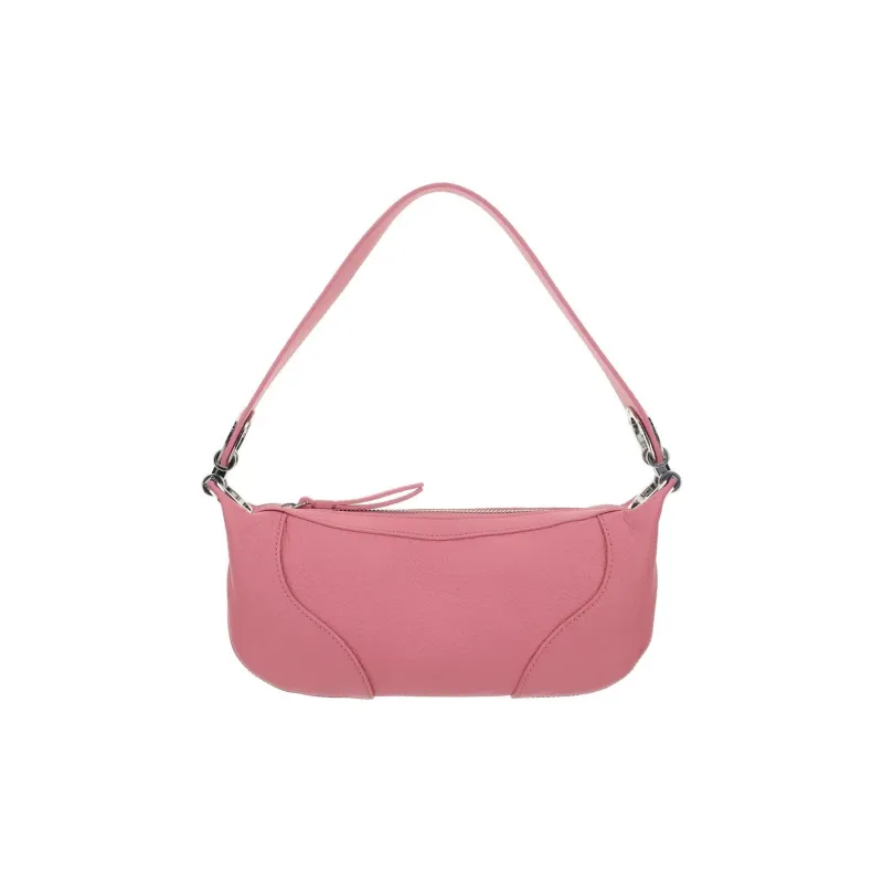 By Far Amira Grained Cow Leather Shoulder Bag Handbag Shoulder Bag Large Size Women's Pink-1