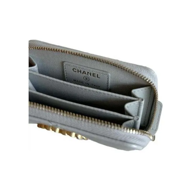 CHANEL 19 Zipped Coin Purse Light Grey AP0949-2