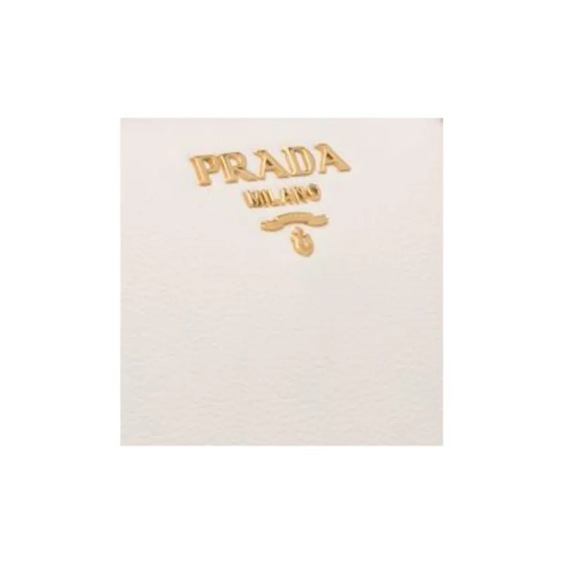 PRADA Calfskin Leather Crossbody One Shoulder Handbags Women's White-4