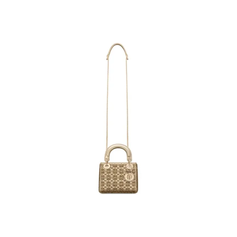 DIOR Lady Dior Calfskin Dior Bag Handbag Shoulder Bag Mini Women's Metal Bronze-3