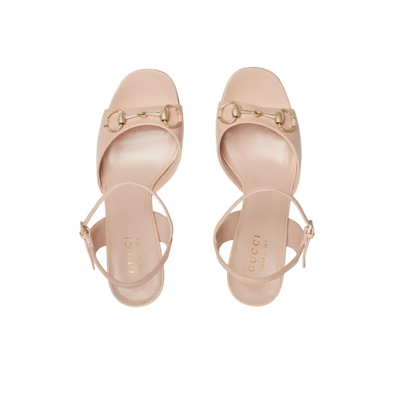 GUCCI Horsebit Strap Sandals 7.5cm Women's Pink-3
