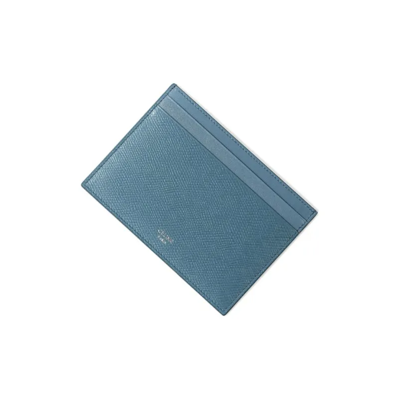 CELINE Cow Leather Card Holder Men's Blue-1