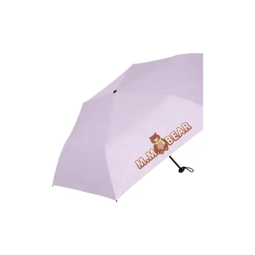 IDREAMY Umbrella With 3-Panel Cute Cute Bear Pattern Pink Vinyl Sun Protection Dual-Use For Sunny And Rainy Days