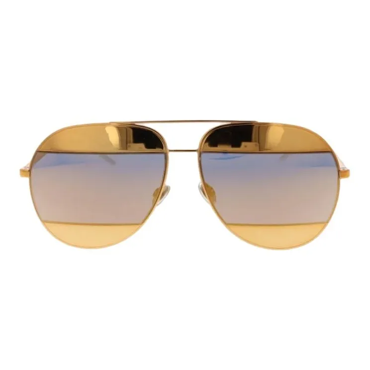 DIOR Metal Aviator Sunglasses Unisex Gold-1