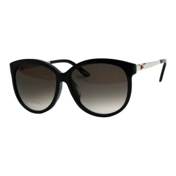 CARTIER Metal Horn Cat Eye Sunglasses Unisex Black