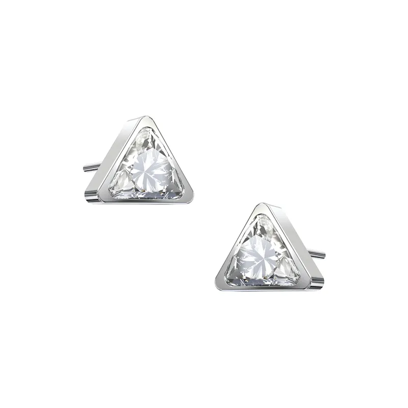 ICE ROCK S925 Silver Stud Earrings Unisex-0