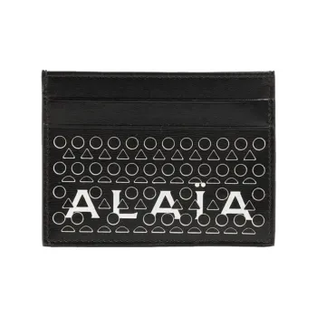 Alaia Calfskin Card Holder Women's Black