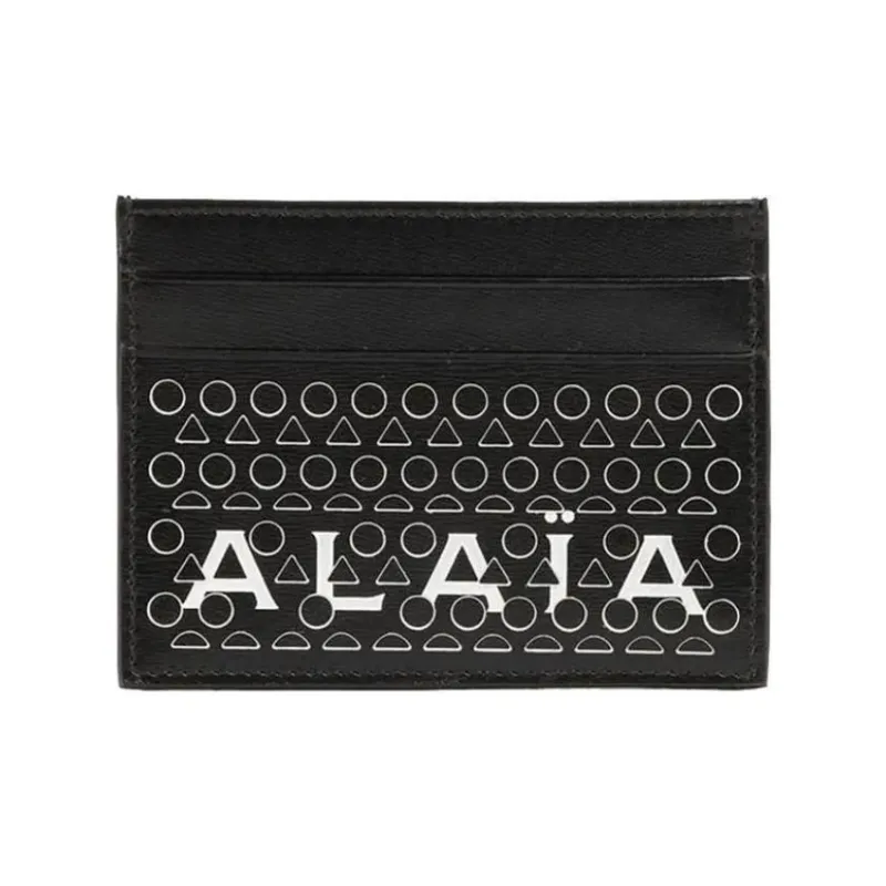 Alaia Calfskin Card Holder Women's Black-0