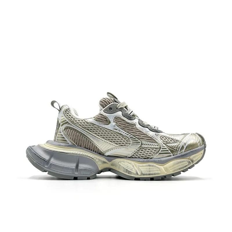 Hong Kong Meng Height Increasing Abrasion Resistant Slip Resistant Low Top Chunky Sneakers Unisex Champagne Distressed-2