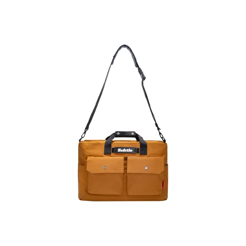 Subtle Nylon Handbag, Crossbody Bag Tubas Unisex Brown, Jasper, Black-1
