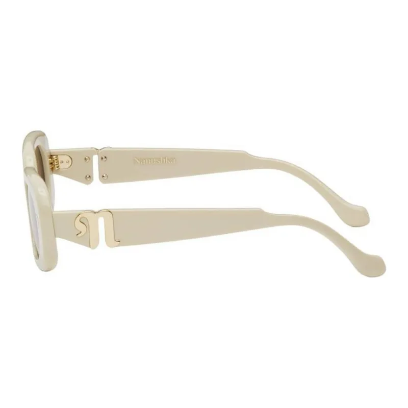 NANUSHKA Acetate Rectangular Sunglasses Women's Beige-2