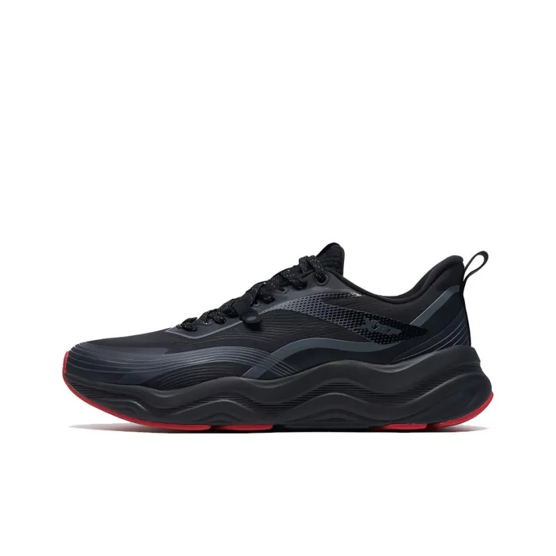 XTEP Cushioning Anti-Slip And Wear-Resistant Rebound Low-Top Running Shoes Men's Red Black-0