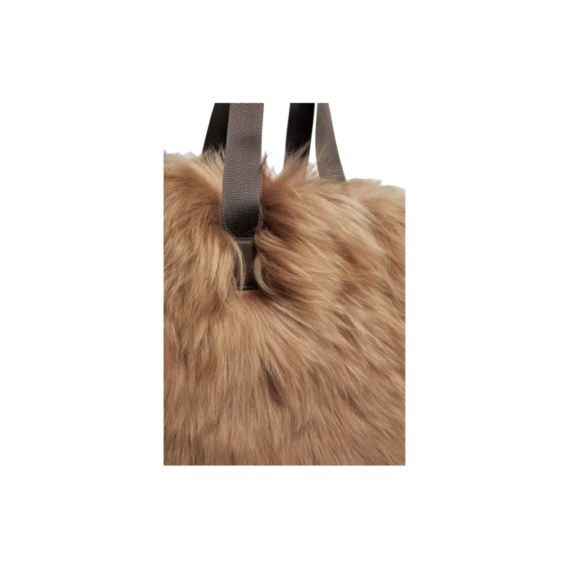 Moncler Shearling Tote Bag, Shopping Bag, Handbag Women's Camel Beige-3
