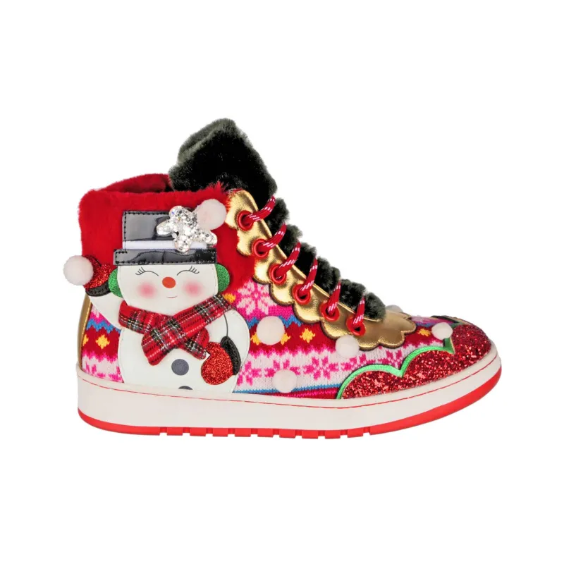 IRREGULAR CHOICE Snowball Fight High-Top Skateboard Shoes Unisex Red-1