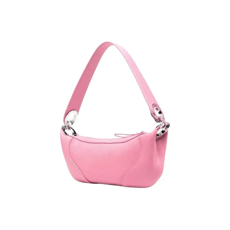 By Far Amira Grained Cow Leather Shoulder Bag Handbag Shoulder Bag Large Size Women's Pink-4