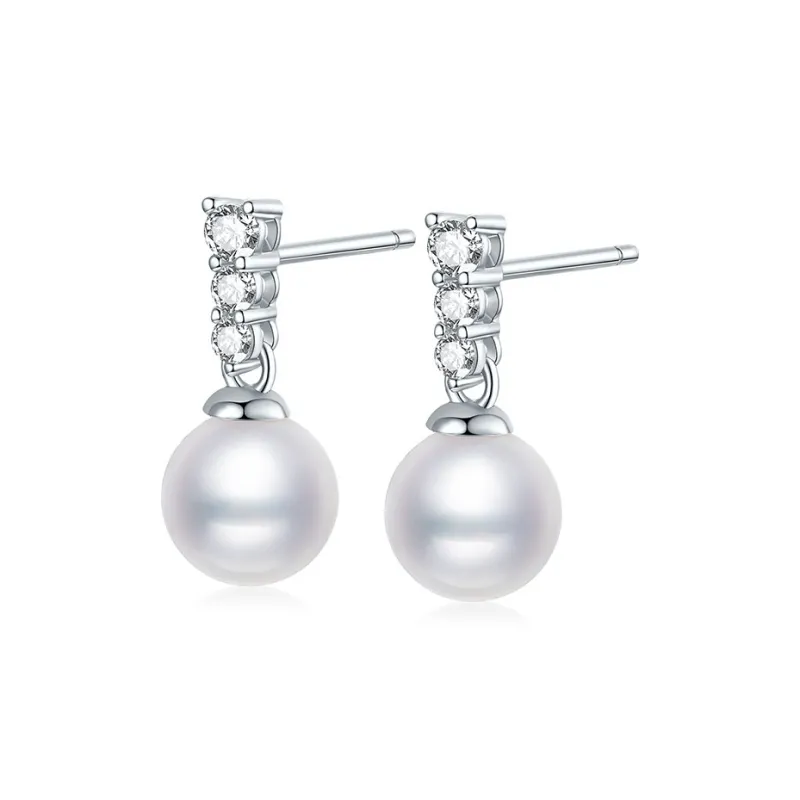 JINGUIFU Freshwater Pearl Stud Earrings Women's-1