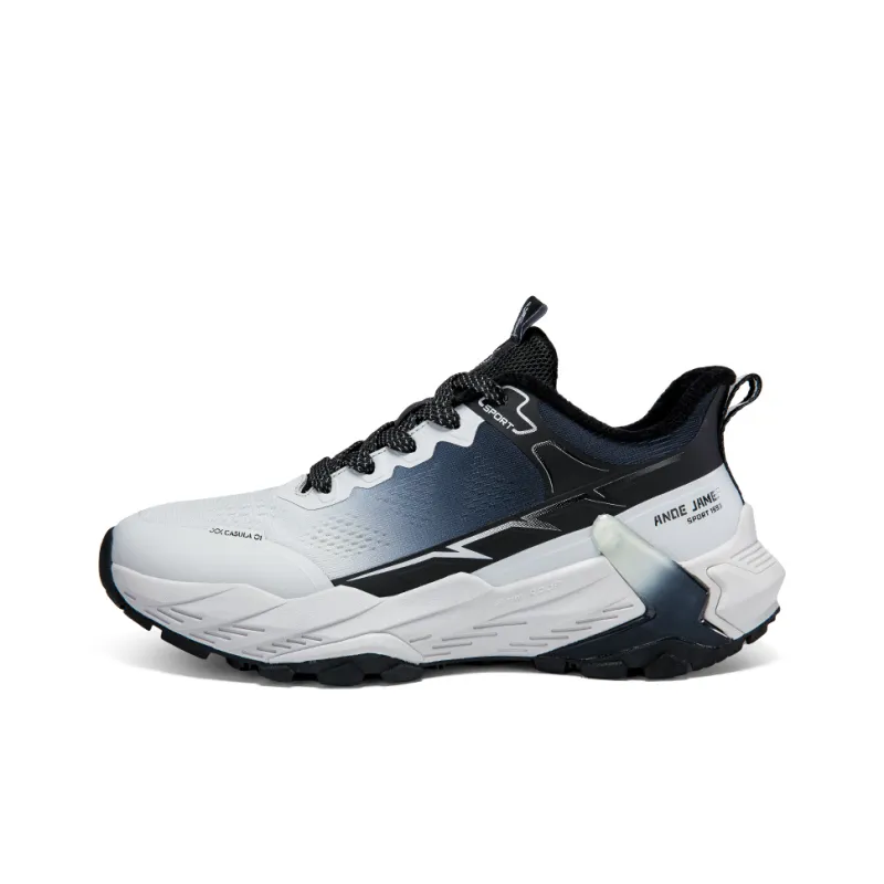 ANDEZHANMUSI Running Shoes Men Low Top Black/Gray-5