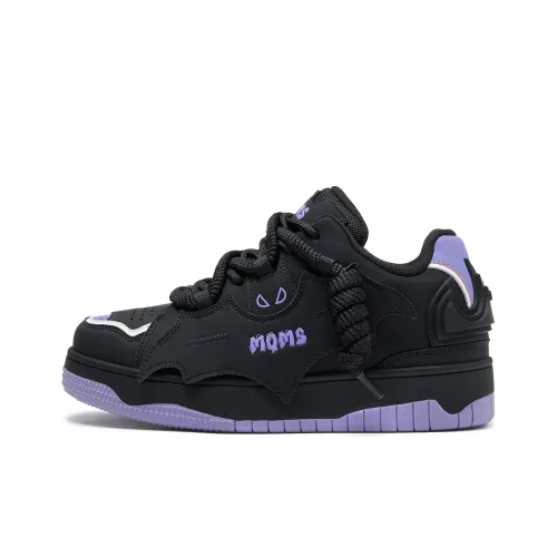 MQMS Anti Slip And Wear Resistant Height Increasing Low Top Skateboard Shoes Unisex Black Purple