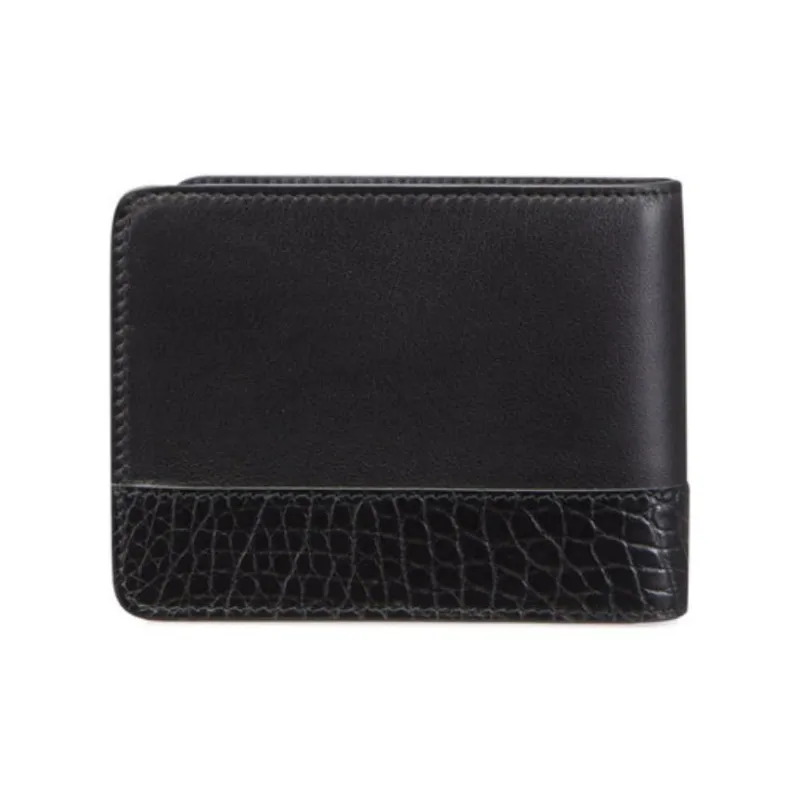 STEFANO RICCI Calfskin Leather Wallet Men's Black-2