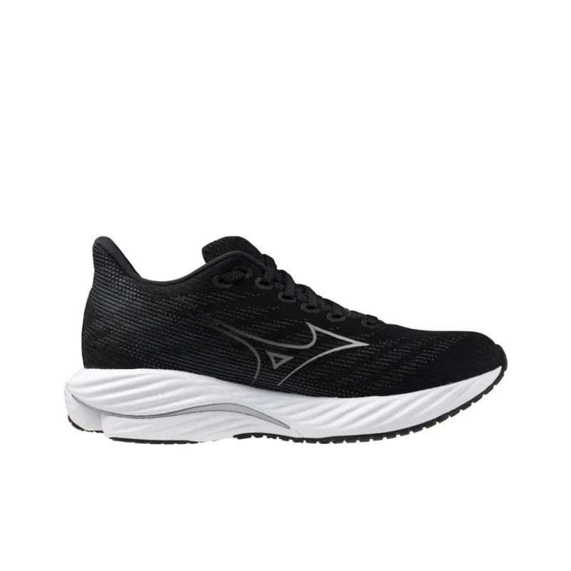 Mizuno Women's Wave Rider 28 Super Wide 'Black Silver' Women's-1