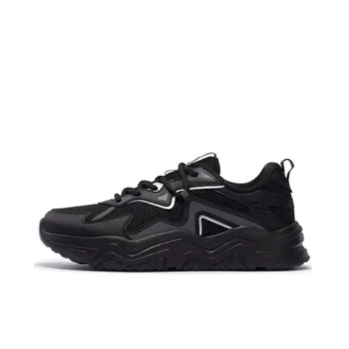 361° Anti-Slip Wear-Resistant Low-Top Chunky Sneakers Men's Black