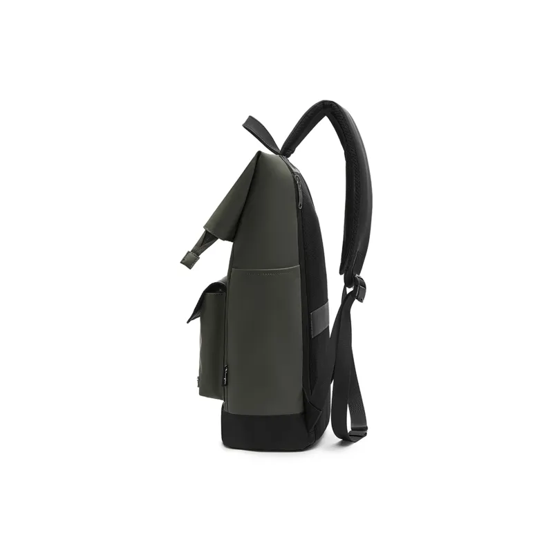 Champion Artificial Leather Backpack Large Size Unisex Black/Olive Green/Black-9