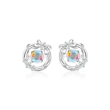 QIANCHANG S925 Silver Stud Earrings Women's