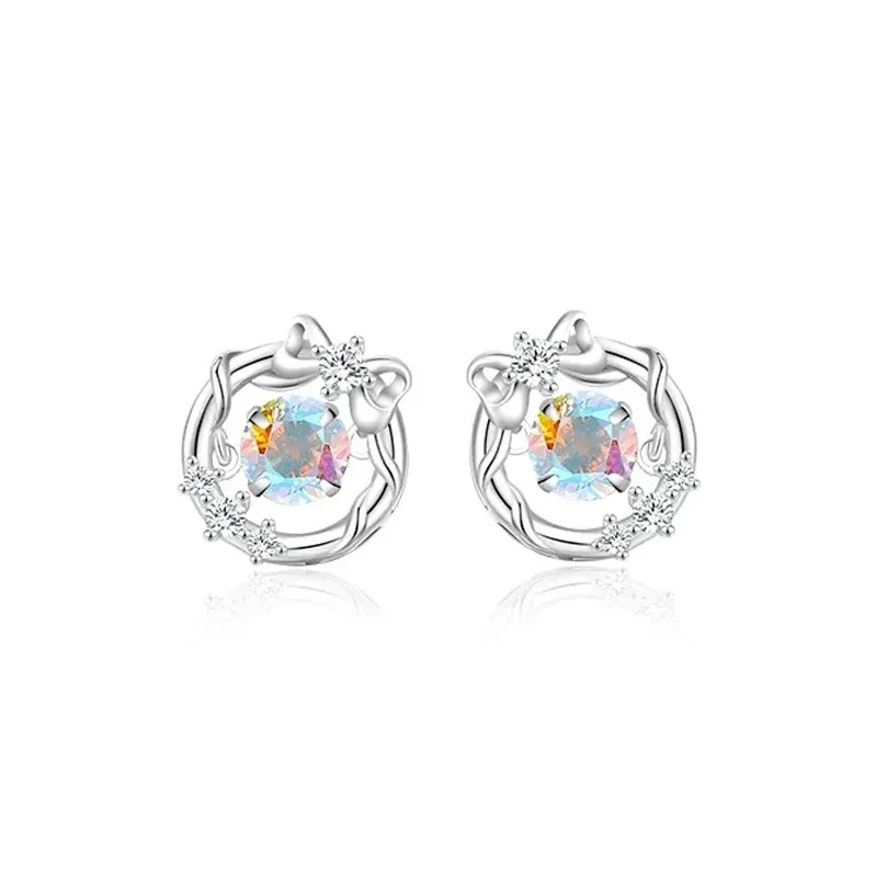 QIANCHANG S925 Silver Stud Earrings Women's-0