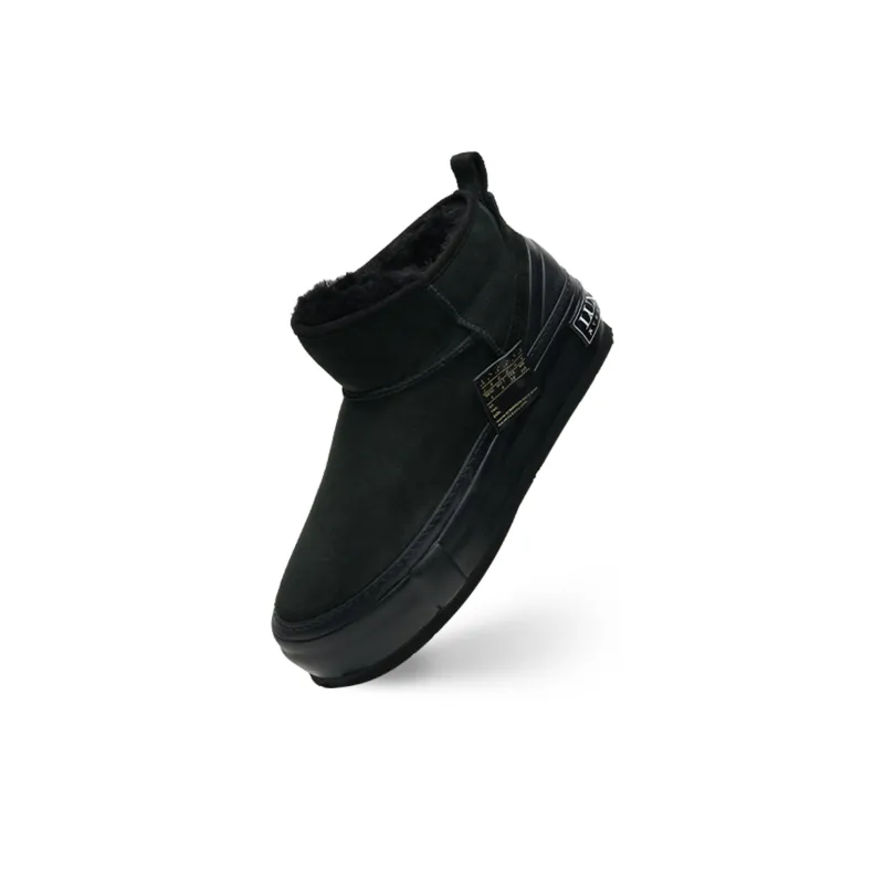 VESSEL Warm And Wear Resistant Short Snow Boots Unisex Black-3