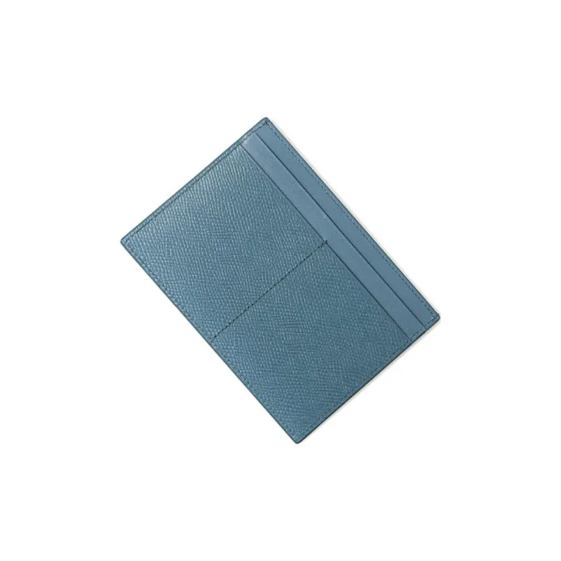 CELINE Cow Leather Card Holder Men's Blue-2