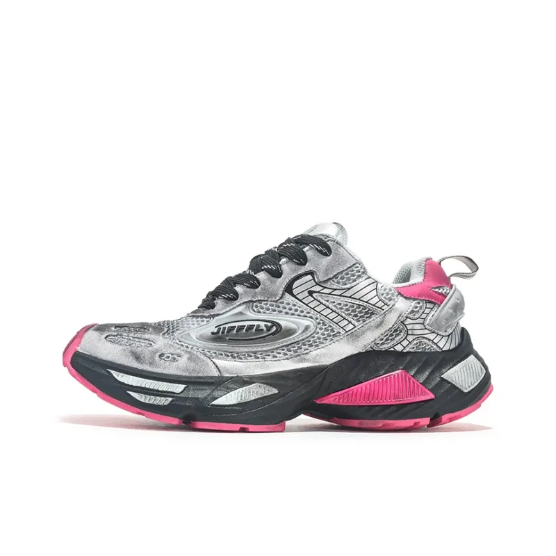 Jifffly Cushioned Slip-Resistant Breathable Lightweight Height Increasing Low-Top Chunky Sneakers Unisex-42