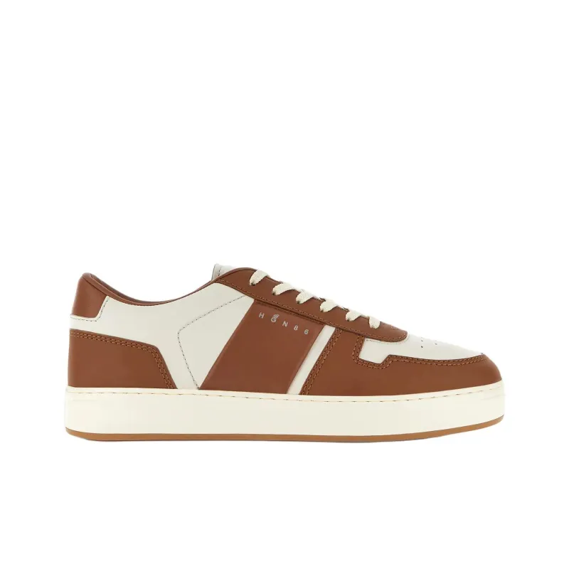 HOGAN H TV Low Top Skateboard Shoes 3.5cm Men's White Brown-1